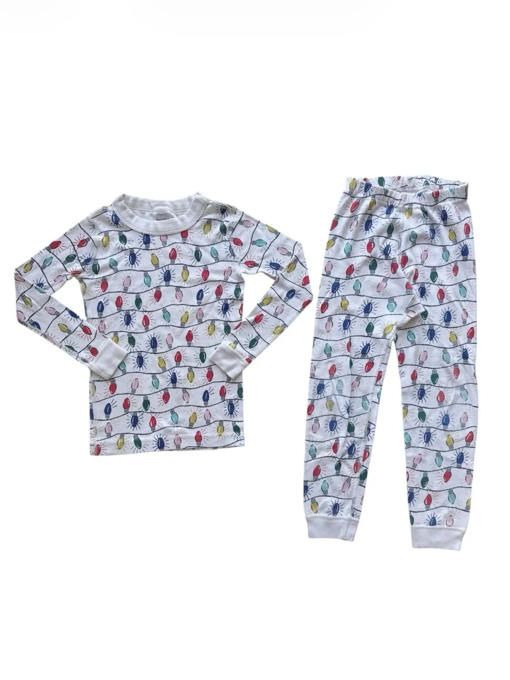 Hanna Andersson Christmas Light Long John Pajamas Size 5